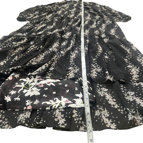 All Saints Elimear Cultivar Floral Tiered Maxi Dress Black 00 Cottagecore Modest - Picture 7 of 8